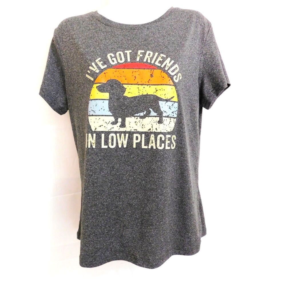 Dachshund Dog T Shirt Woman's Sz. L Slightly Fitted Stretchy Weiner Pup Humor